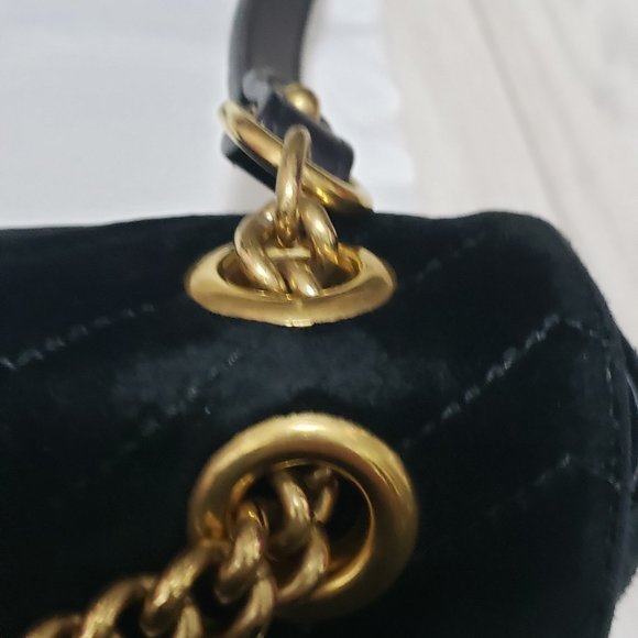 ❌SOLD❌ GUCCI Black Velvet Small GG Marmont - Picture 10 of 16